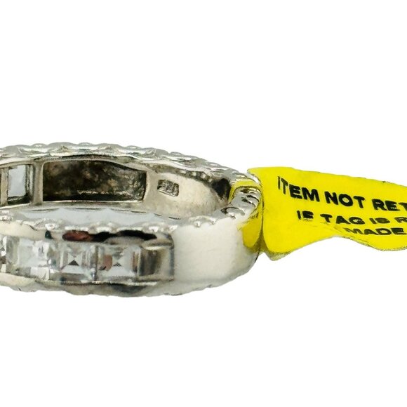 NWT Chuck Clemency Clear Topaz Sterling Silver Halo Ring Size 10 Designer Heavy - Picture 8 of 10